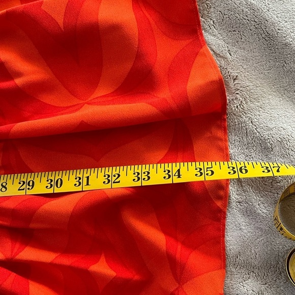 NWT Taylor Sleeveless Shoulder Tie Orange Swirl Design MIDI Dress Size Small - Picture 12 of 12